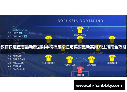 教你快速查看最新欧冠射手榜权威渠道与实时更新实用方法指南全攻略
