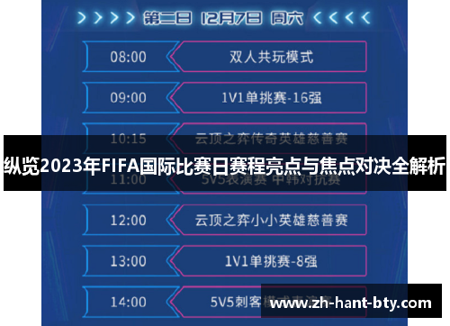 纵览2023年FIFA国际比赛日赛程亮点与焦点对决全解析 纵览2023年FIFA国际比赛日赛程亮点与焦点对决全解析